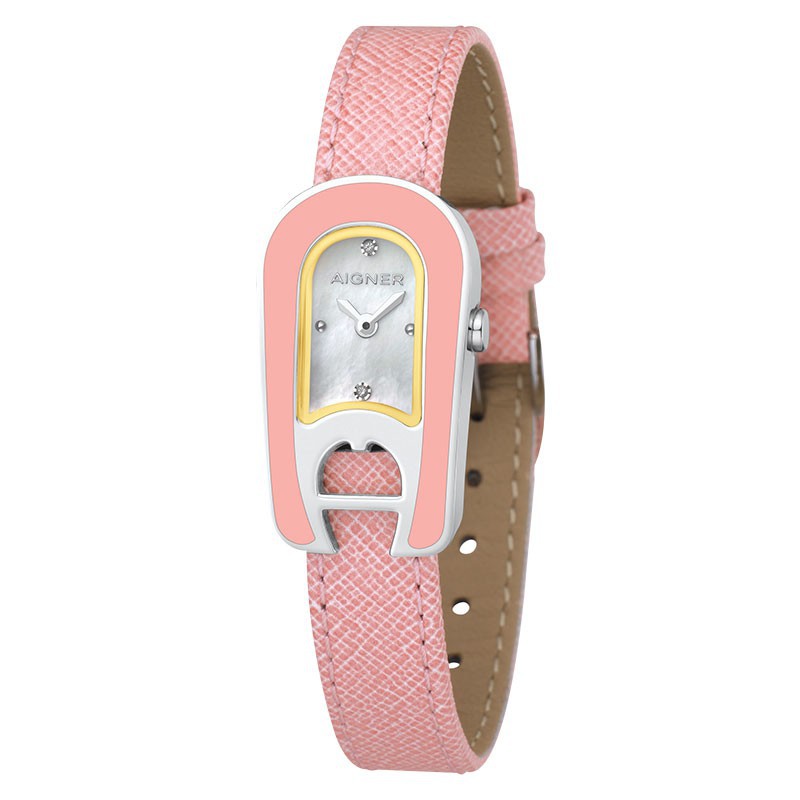 Aigner Aprillia A30213 Mother of Pearl Dial Pink Genuine Leather Strap - TIMEARENA