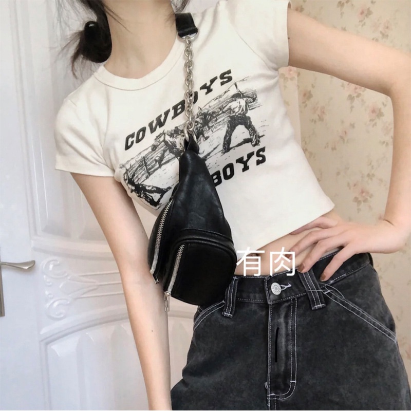 #Sisjuly# Short Crop-Top Ketat Lengan PendekTT-shirt Wanita2022Musim Panas Korea Mahasiswa Baru Atas Pakaian P