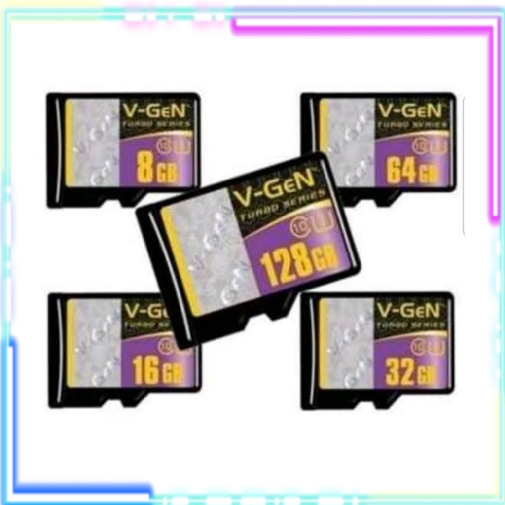 MICRO SD V-GEN MEMORY CARD VGEN 4GB 8GB 16GB 32GB 64GB 128GB MEMORI TURBO SERIES CLASS 10