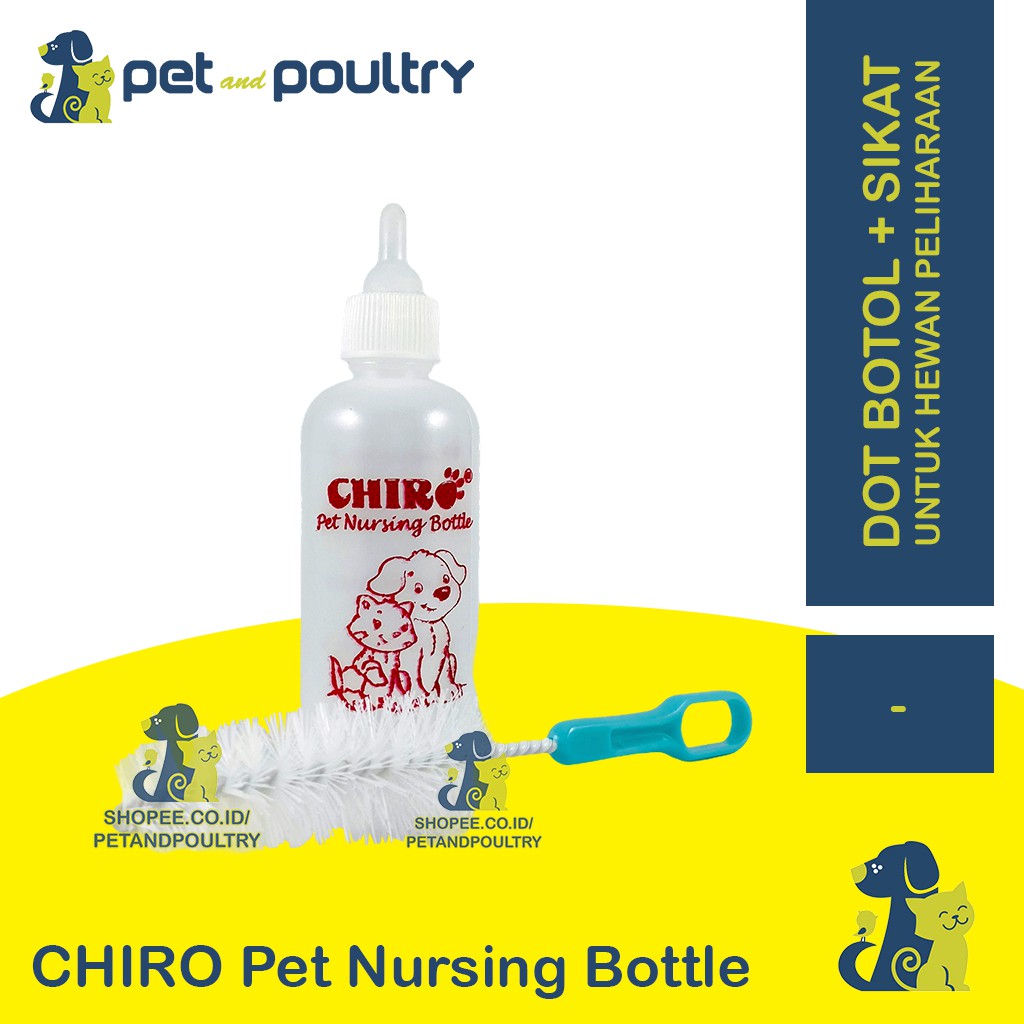 DOT KUCING ANJING PLUS SIKAT - DOT BOTOL SUSU KITTEN PUPPY - ANAK KUCING - ANAK ANJING