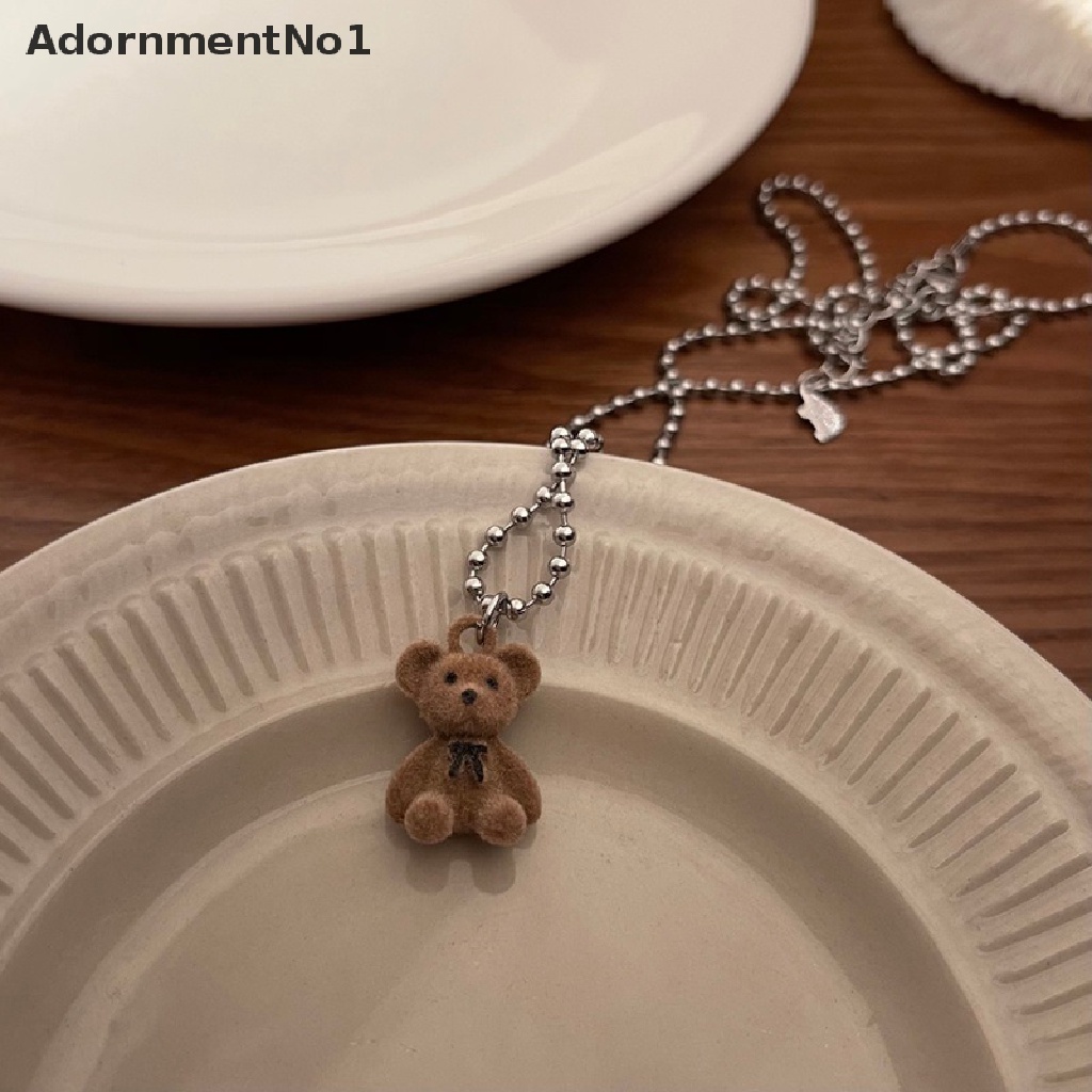 (AdornmentNo1) Kalung Rantai Panjang Dengan Liontin Teddy Bear Untuk Wanita