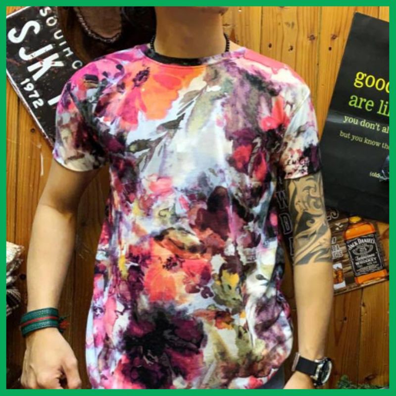 Kaos Cowok PFE pria printing full vintage abstrak NR RC Kaos Premium