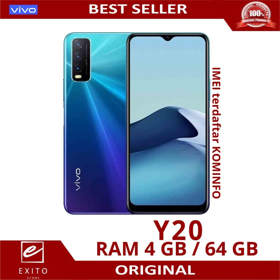 VIVO Y20 2021 4/64 GB TERBARU VIVO GARANSI RESMI
