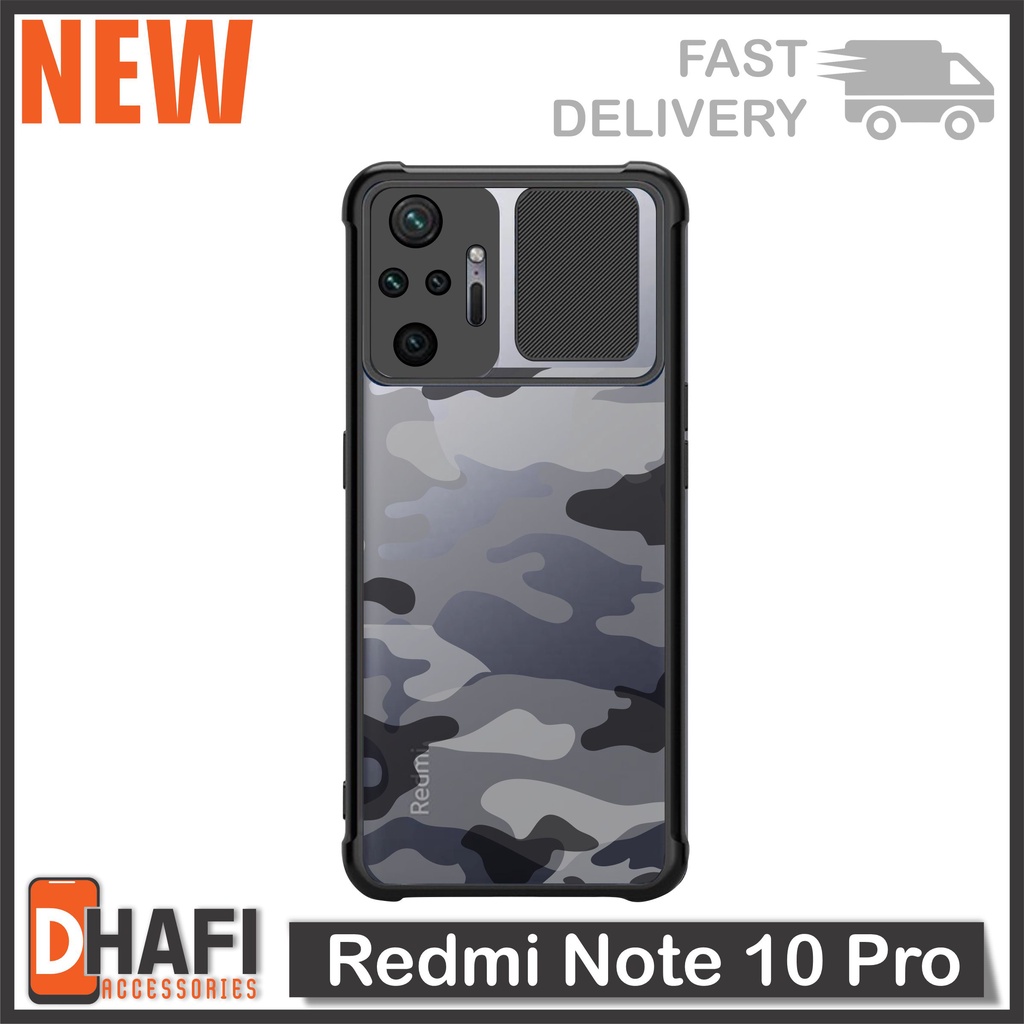 Case Redmi Note 10 Pro / 10 Pro Max Softcase Slide Army Camera Protect Cover Slide Armor Bumper