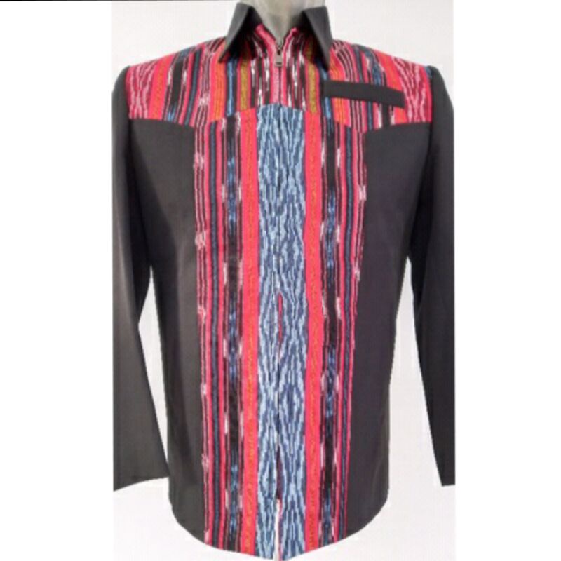 Jas jaket ulos sumatera / Jas jaket motif ulos tenun / Jasket ulos superblack