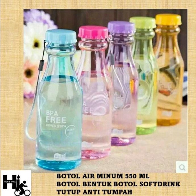 Botol Air Minum Bentuk Softdrink Bpa Free Anti Tumpah 550Ml Sale R10