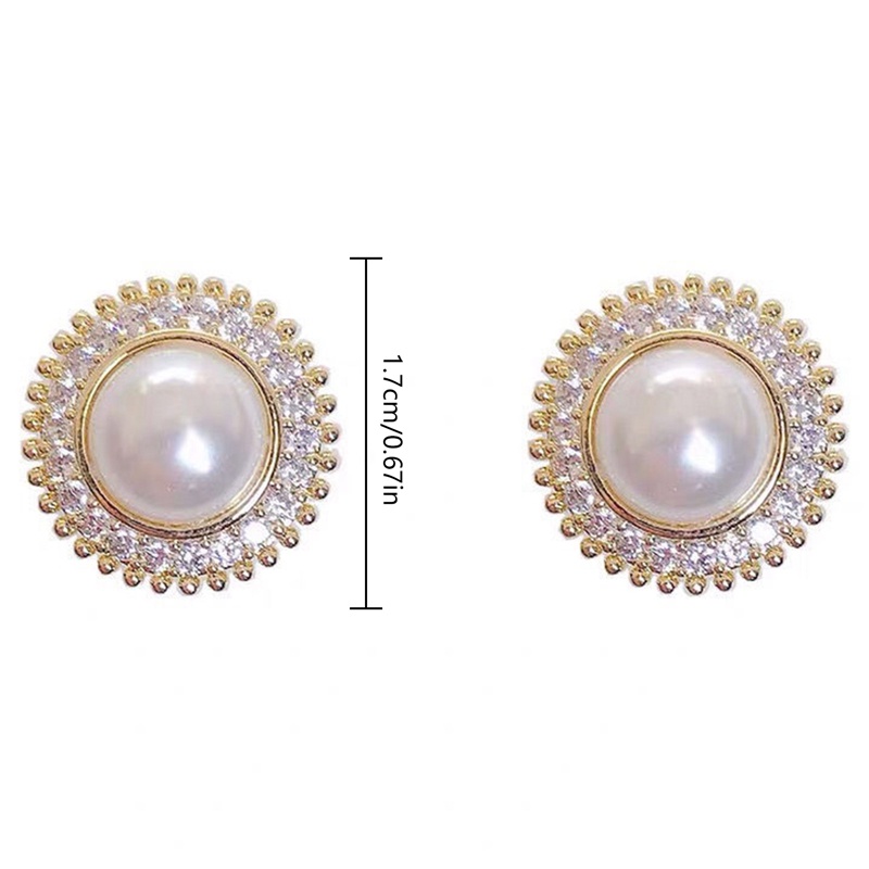 Anting Tusuk Gantung Bahan Sterling Silver 925 Desain Geometri Hias Mutiara + Berlian Imitasi Untuk Wanita