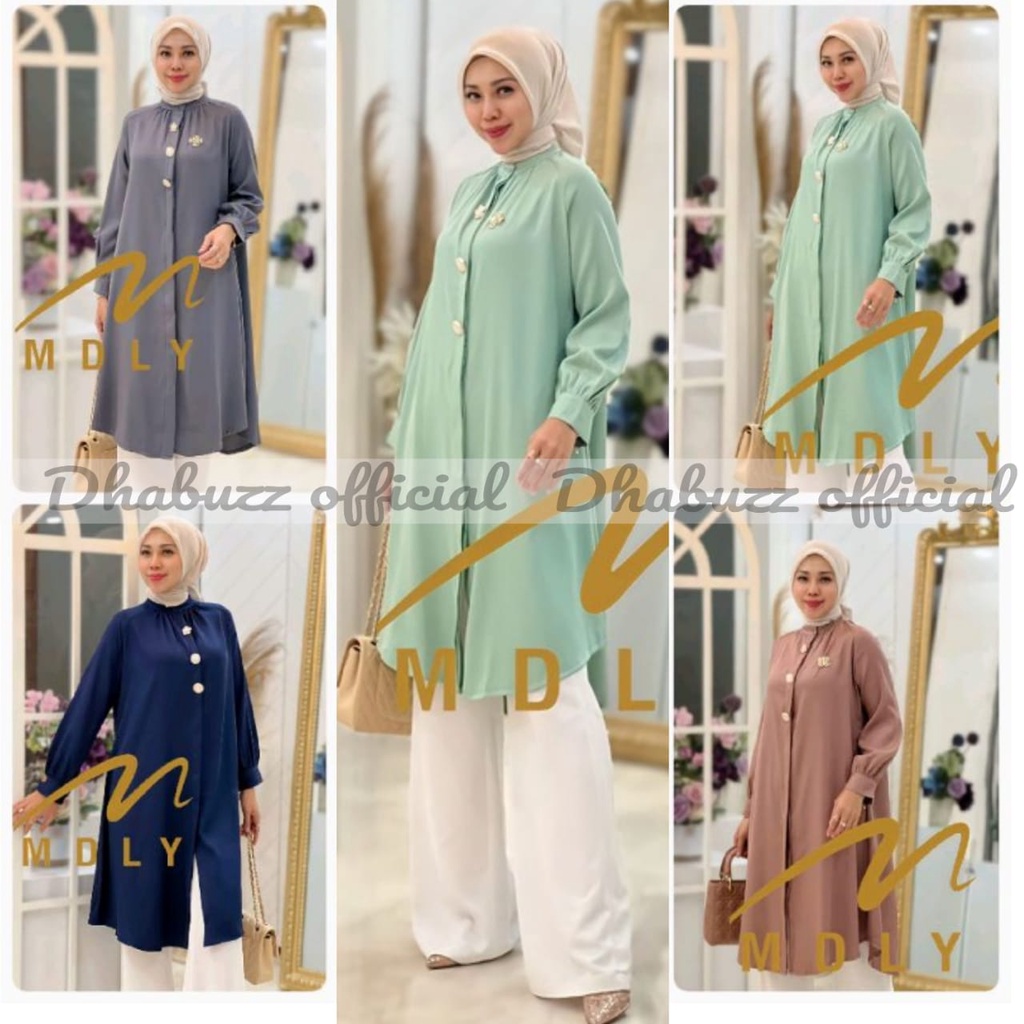 Kemeja Atasan Wanita Terbaru Kekinian OOTD Gemma Tunik By MDLy Special Nude