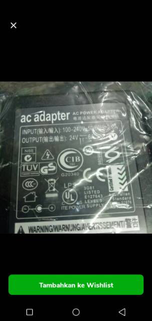 adaptor dc 24v 6a input ac 100-24vol