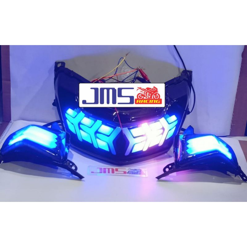 lampu stop belakang dan lampu sen depan led yamaha nmax lama warna merah biru sen warna kuning set