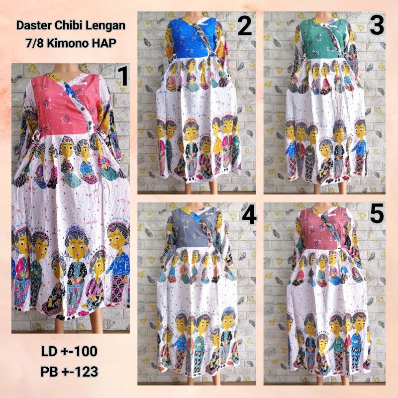 Daster Chibi Lengan 7/8 Kimono HAP Adem Busui Friendly BU TEJO 3HT + BGSLG