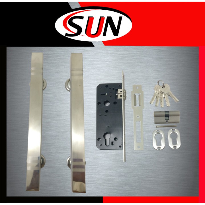 1 Set Handle Pintu Rumah Stainless Kotak Kombinasi &amp; Body Kunci Pintu