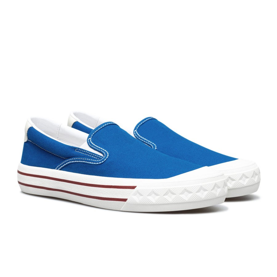 Sepatu Compass Retograde Slip On [Black White/Green/White/Blue]-Blue