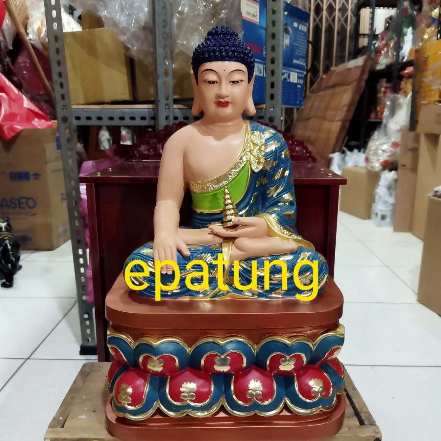 patung buddha yaosefo / yao se fo / buddha obat - fiber 16 inch