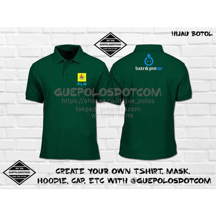 FASHION PRIA ATASAN PRIA KAOS POLO PRIA KG 1554 POLOSHIRT LISTRIK PINTAR LOGO DEPAN PLN - POLO LISTR