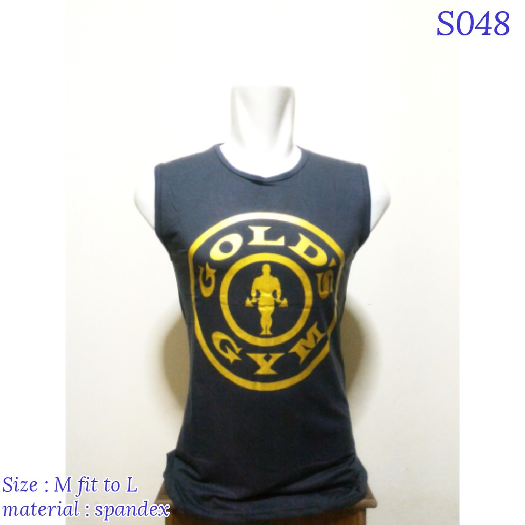 Kaos Fitness Pria Sleeveless Gold's Gym