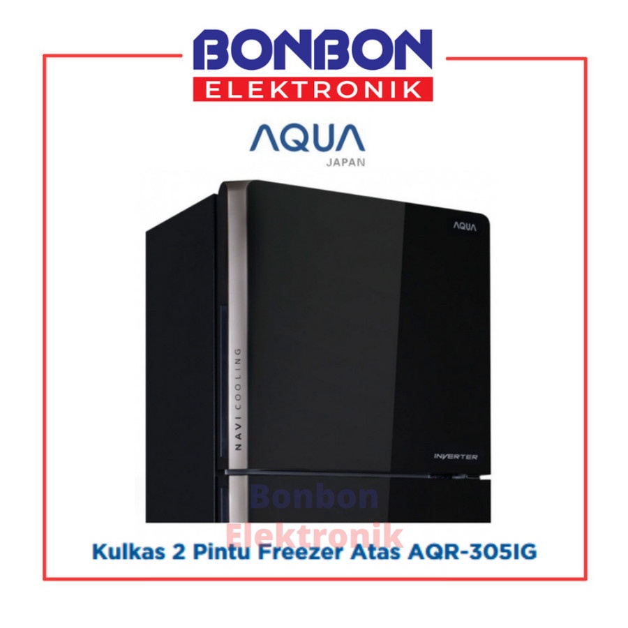 AQUA Kulkas 2 Pintu AQR-305IG(BK)