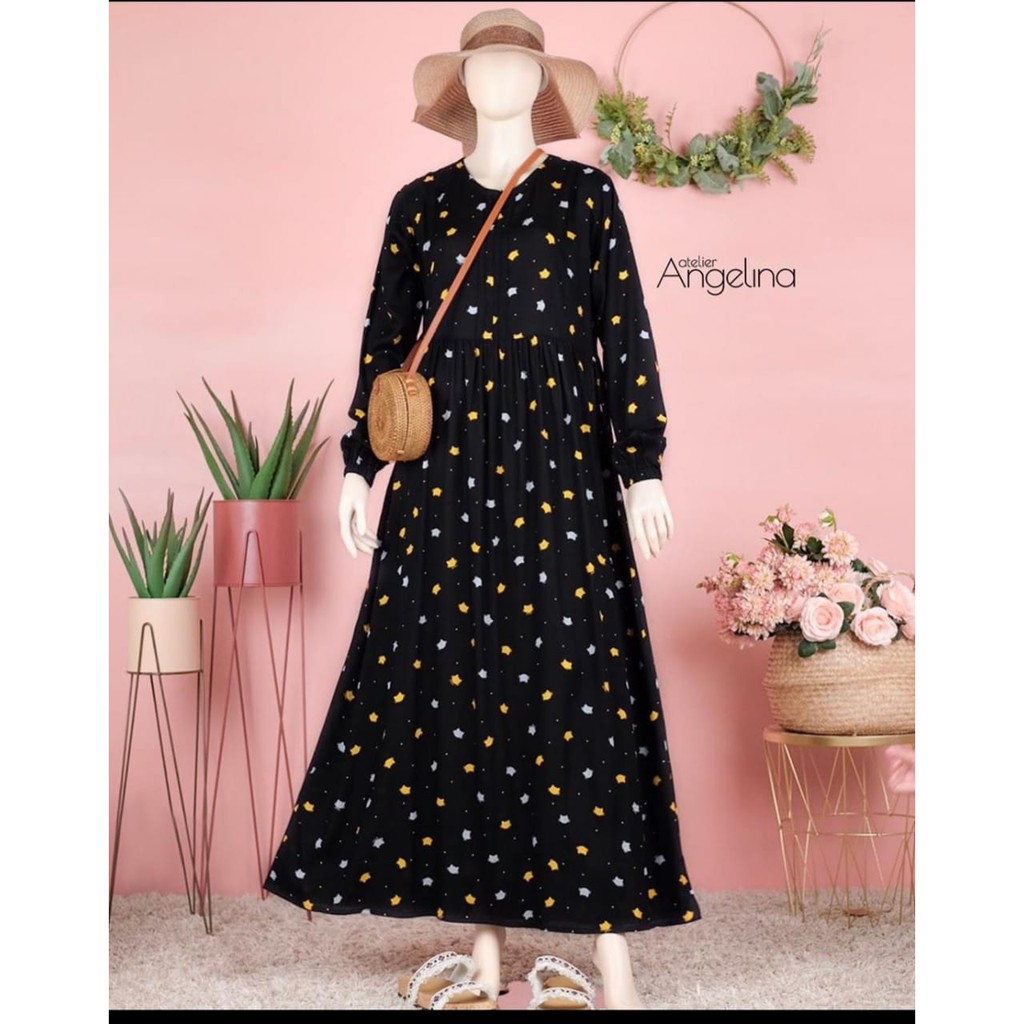 SARAH DRESS - CAT HEAD BLACK SIZE M ATELIER ANGELINA