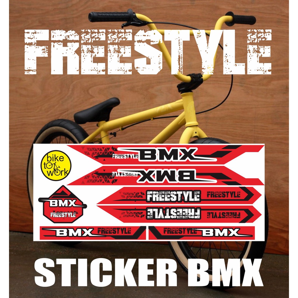VARIASI STIKER SEPEDA BMX VARIASI / VARIASI DECAL STIKER SEPEDA BMX / BMX FREESTYLE 03 MERAH