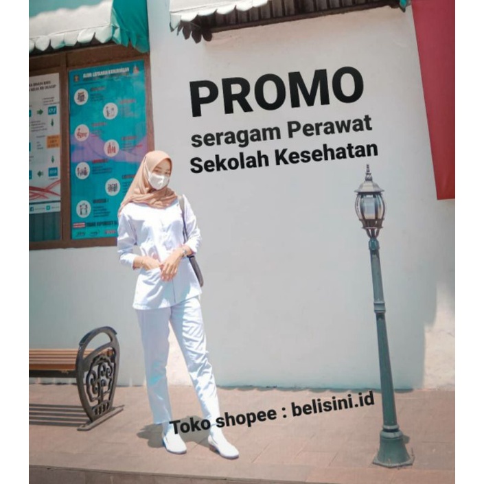 Termurah Baju Perawat Putih/ Seragam Bidan/ Seragam Sekolah Kesehatan