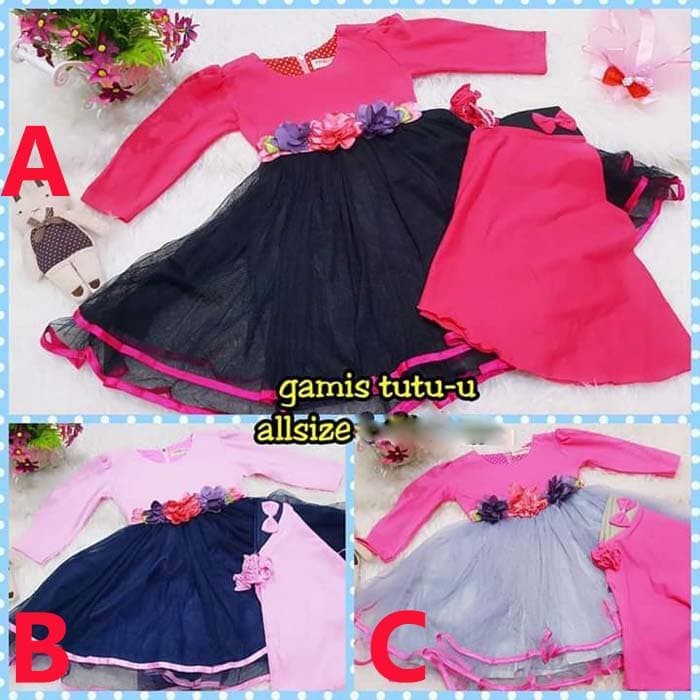 REady Baju Muslim Anak Bayi Perempuan Gamis Tutu