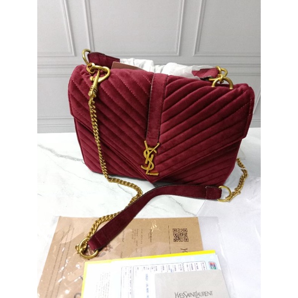 Tas wanita branded#tas selempang murah# Tas YSL marron suede