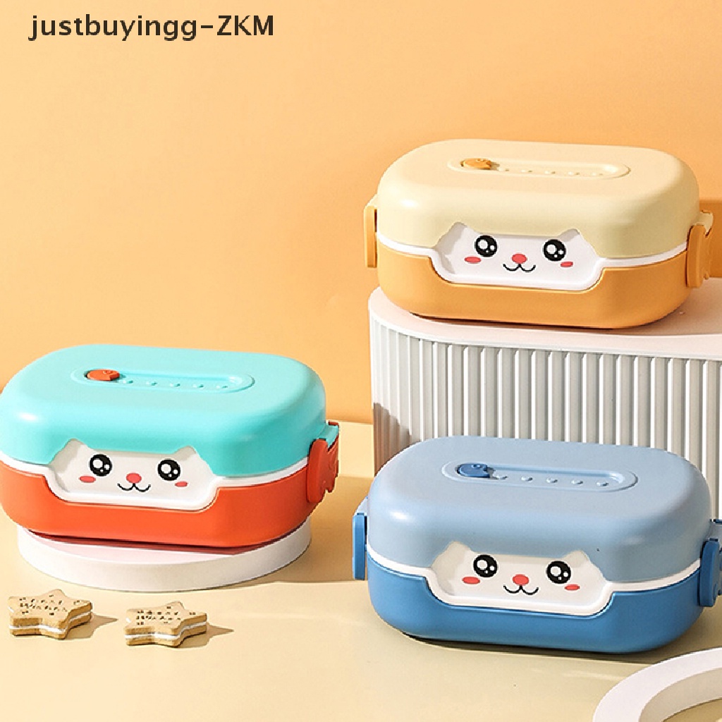 Kotak Makan Siang Bento Bentuk Persegi Panjang Motif Kartun Anime Bahan Plastik Anti Bocor Untuk Anak Sekolah