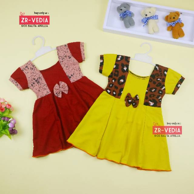 Dress Nadine uk Bayi 3-12 Bulan / Dres Pesta Baby Perempuan Murah Pakaian Baju Harian Cewek Import