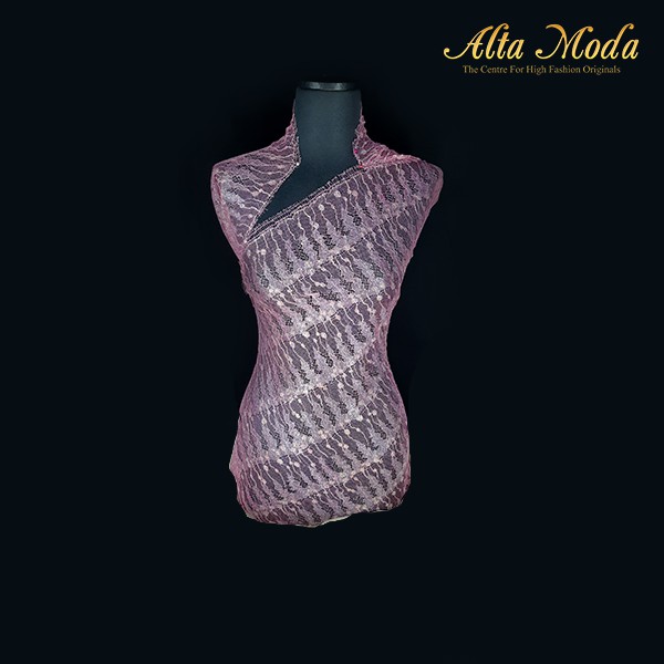 

Alta Moda Brokat Perancis Trimming Two Tone Silver Dusty Pink