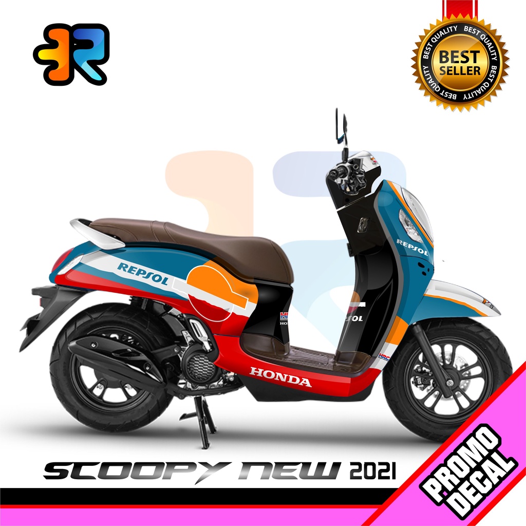 Stiker Decal Scoopy 2021 Full Body Variasi Desain Repsol