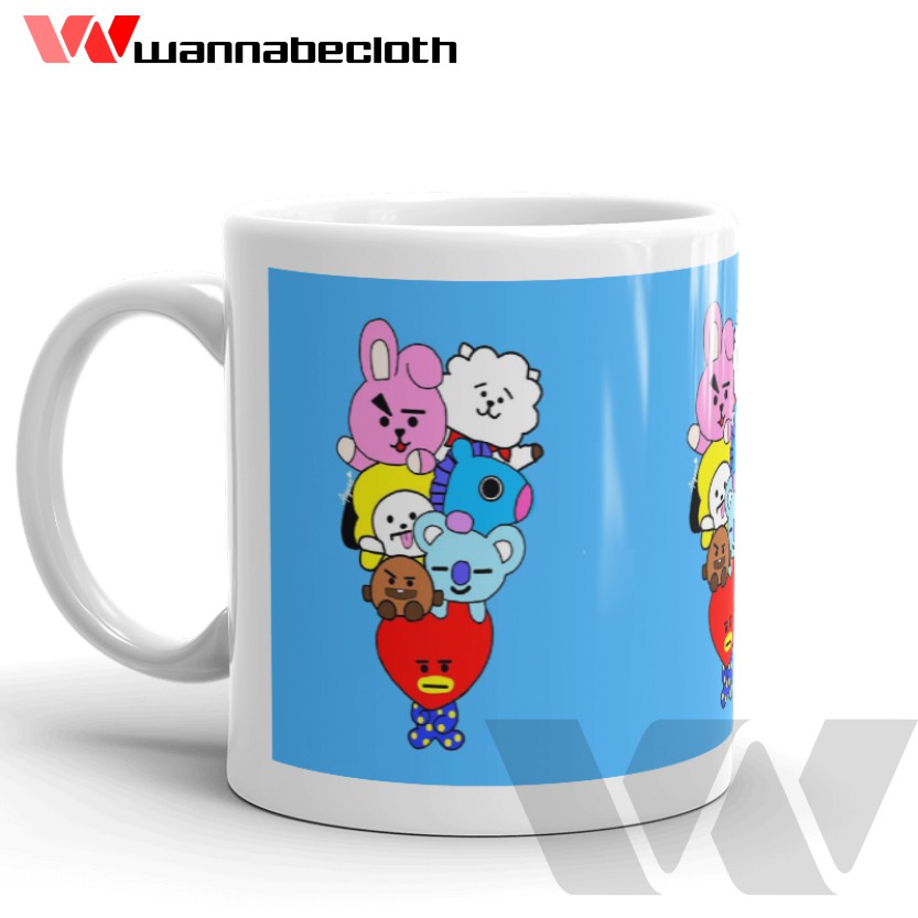 Gelas BTS Mug BTS Cetak Mug Custom Mug Satuan Cepat Mug BTS Mug BT21 Souvenir BTS BT21