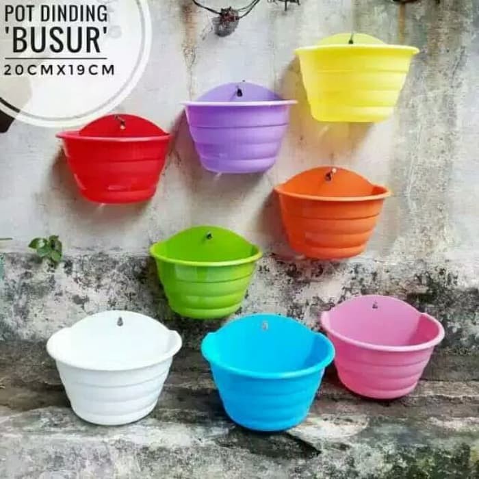 Jual Pot bunga dinding tempel Tawon Busur warna warni - Hitam Murah