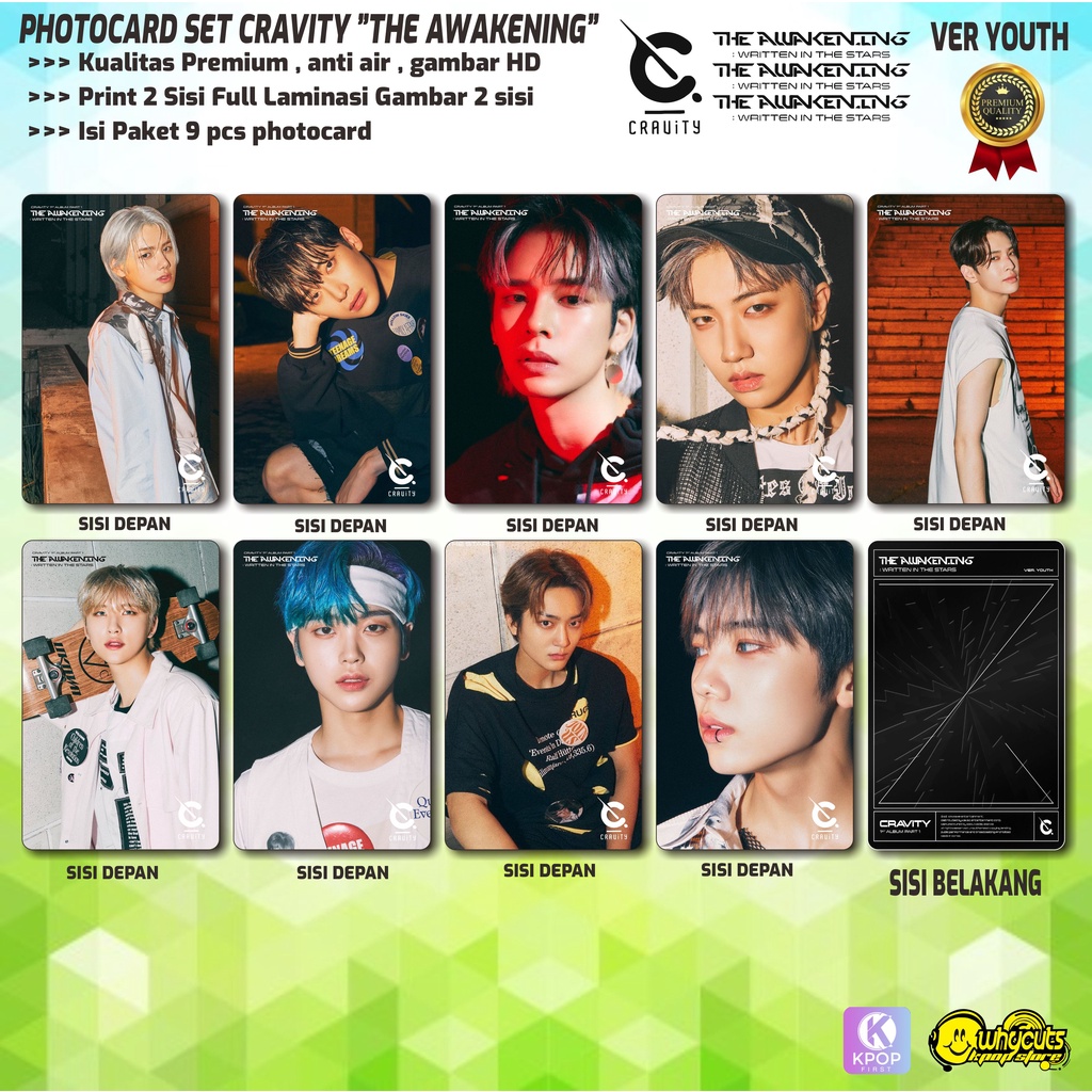 PHOTOCARD SET PC CRAVITY PREMIUM // VENI VIDI VICI // THE AWAKENING // PRINT 2 SISI // 9 PCS FULL LAMINASI