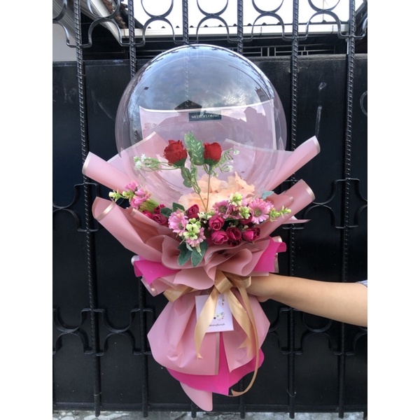 Buket ballon ballon bucket ballon graduation SUDAH PACKING