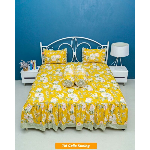Soraya Bedsheet Sprei Rimpel Cella Kuning King Size 180x200x55