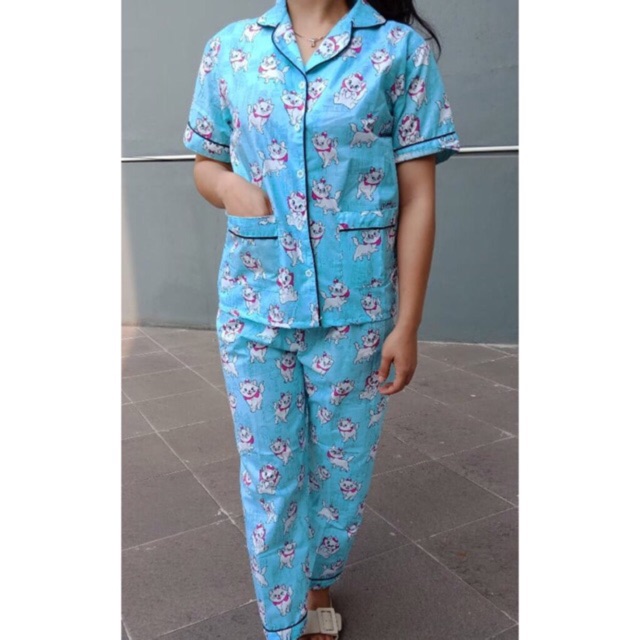 PIYAMA MURAH CP DEWASA SIZE M BAHAN KATUN JEPANG MOTIF ASLI