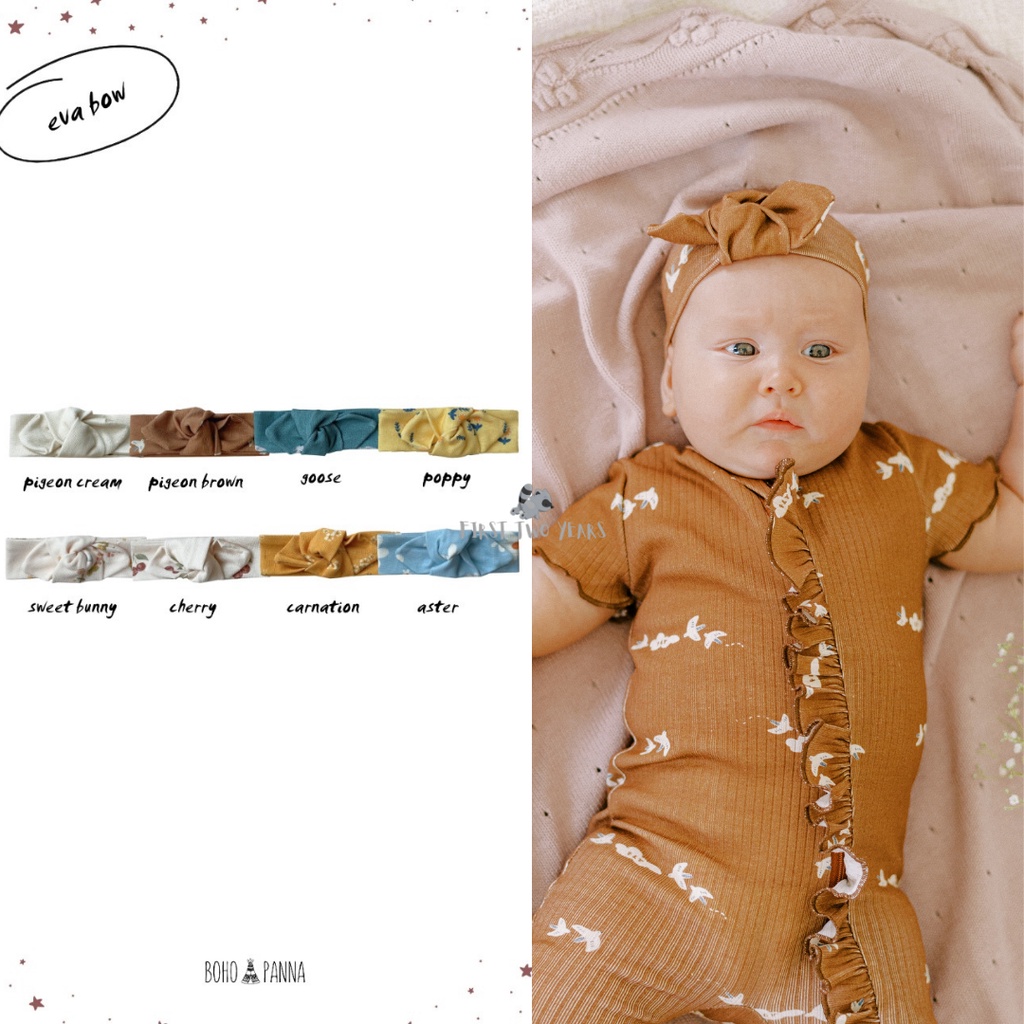 BOHOPANNA - Eva Bow Motif 0-6 Bulan (Pita Bayi)