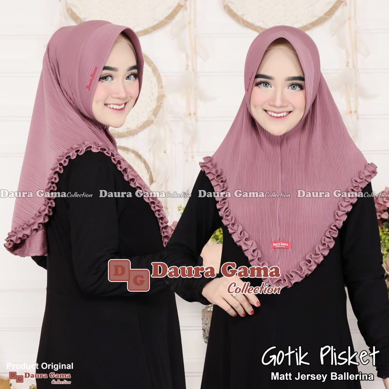 BERGO GOTIK PLISKET PET/ HIJAB INSTAN BY DAURA GAMA