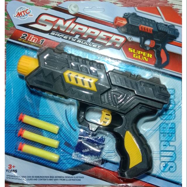 Mainan sniper super gun 2 in 1 ukuran sedang / mainan tembak tembakan peluru kaca / peluru karet