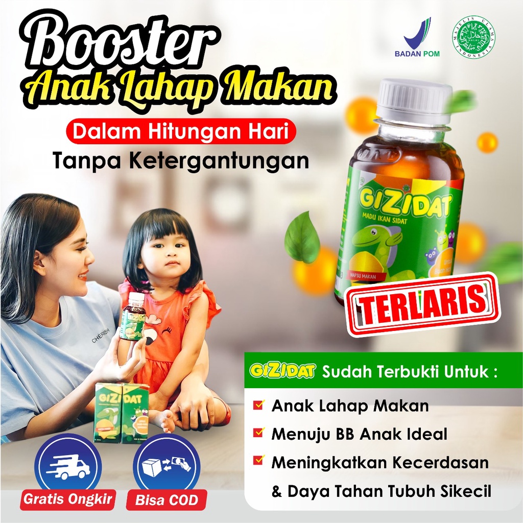 GIZIDAT Original - Vitamin Nafsu Makan Anak &amp; Penambah Berat Badan Anak