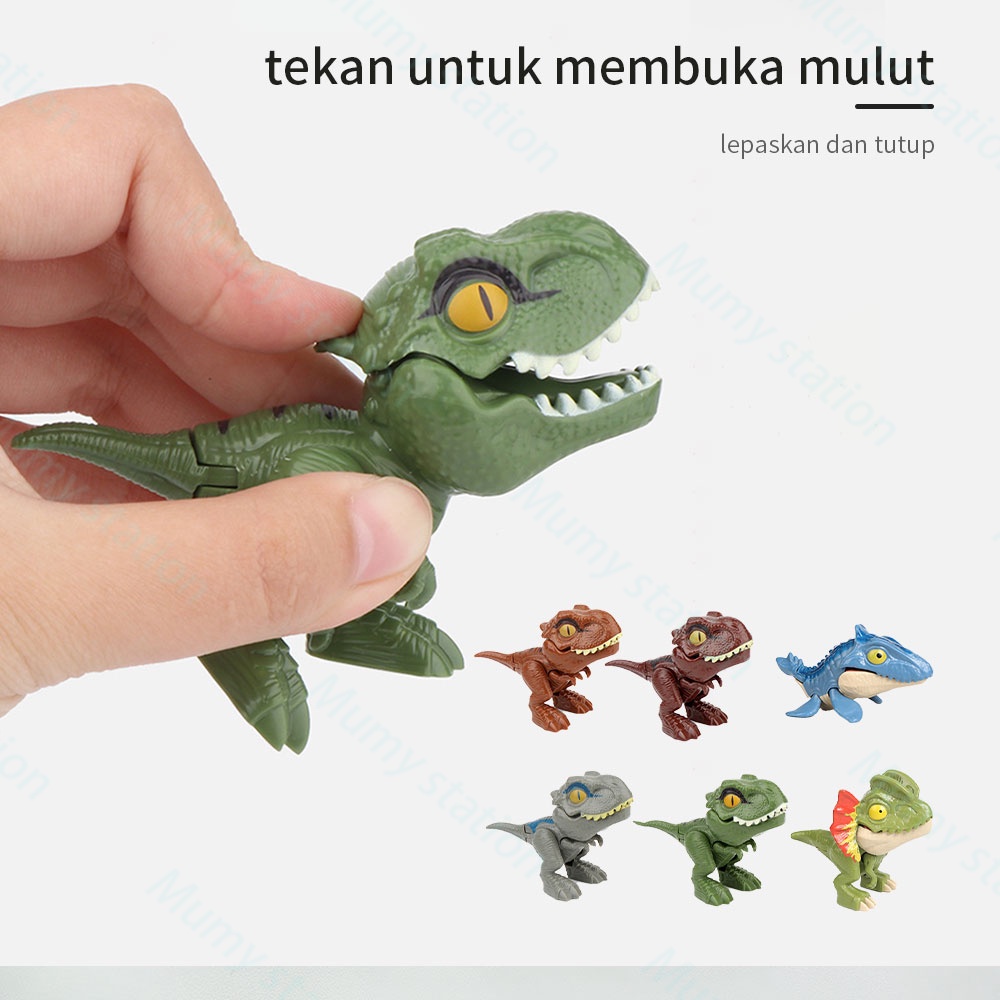 Mumystation snap squad dinosaurus mainan figure biting dinosaurus