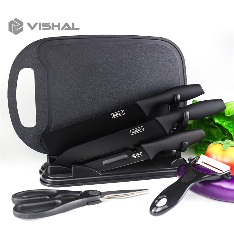 VISHAL 7 IN 1 PISAU SET TALENAN / Pisau Dapur Set Potong Daging Dan Buah/Pisau Dapur Set VS-1821