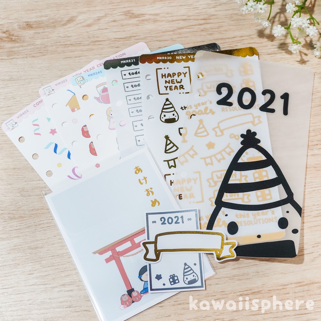 

2021 New Year Ring Binder Pack (Limited) | A6 6-holes Ring Binder Sticker Set | Kawaiisphere