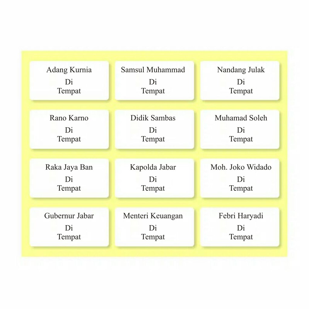 

PRINT LABEL UNDANGAN NO.103 PUTIH