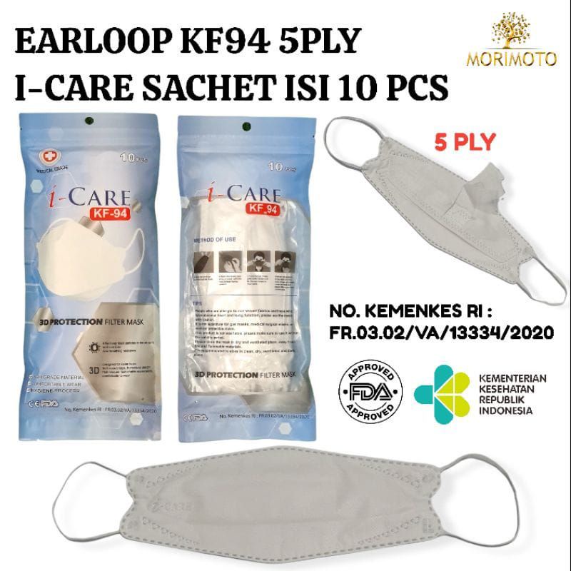 Masker KF94 4Ply Icare - Onecare - Chasa 1Bungkus Isi 10Pcs