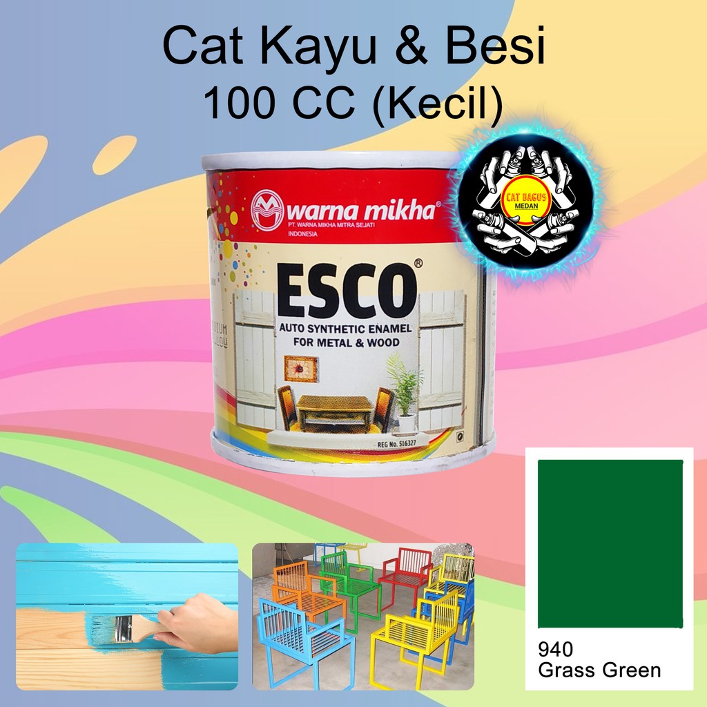 

CAT MINYAK KALENG KECIL WARNA 940 GRASS GREEN HIJAU TUA ESCO 100 CC 0,1 LITER CAT KUDA TERBANG AVIAN