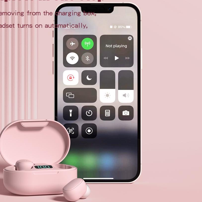 OWIRE TWS Earbuds E6S Wireless Bluetooth HeadsetWirelessBluetooth V5.1 HIFI Earphones LED Display Ch