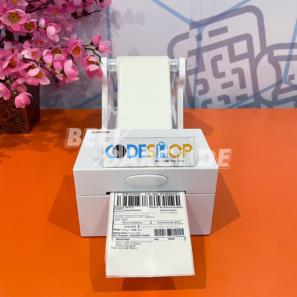 PRINTER LABEL / PRINTER CETAK RESI SHOPEE KASSEN DT 360 (BLUETOOTH DAN USB)