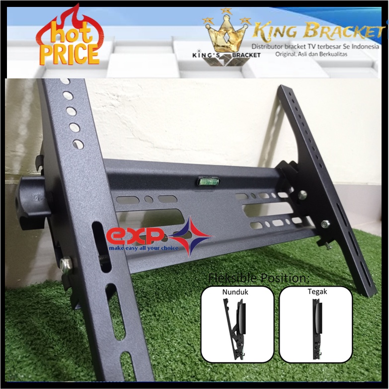 Bracket TV SHARP 21&quot; s/d 43&quot; waterpass GARANSI 100% COCOK!!! IMPORT QUALITY