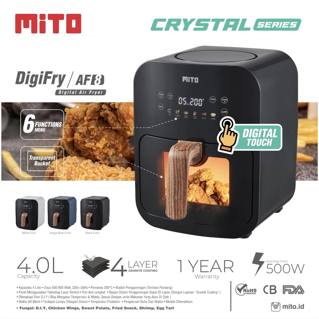 MITO AIRFRYER AF-8 4 LITER 500WATT